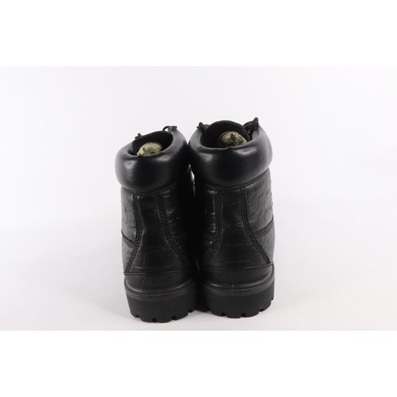 Vintage Pelle Pelle Streetwear Mens 13 Alligator Print Leather Boots Shoes Black main image 5